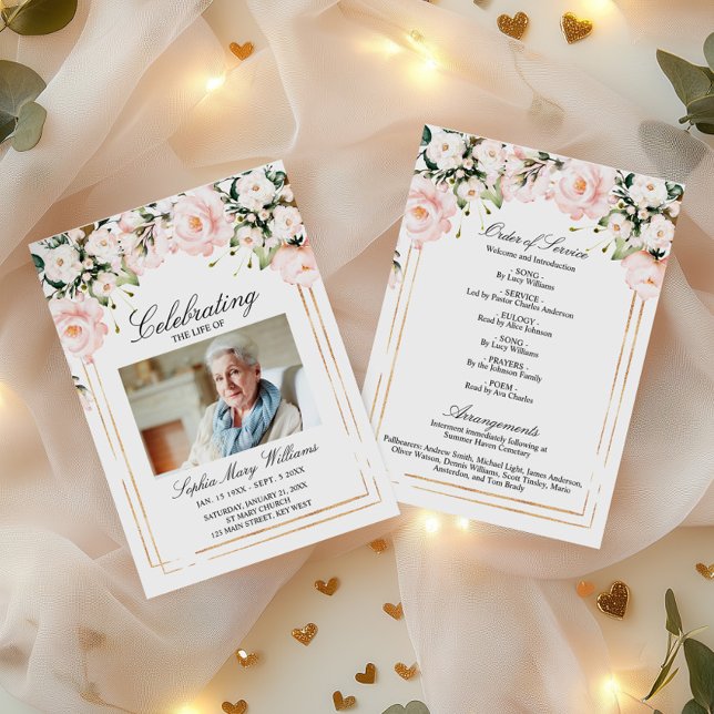 Programa Flores Roxas Ordem Funeral de Serviço (Criador carregado)