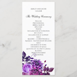 Programa Flores roxas que wedding сeremony floral do