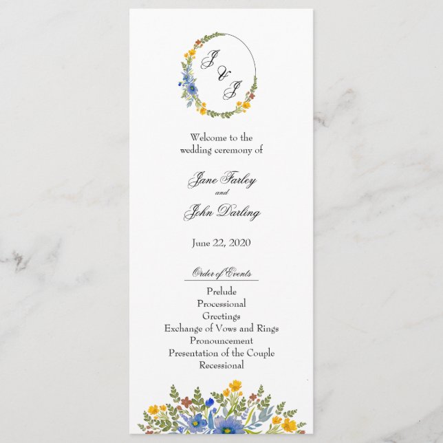 Programa Flores Selvagens em Cores Primárias (Frente)