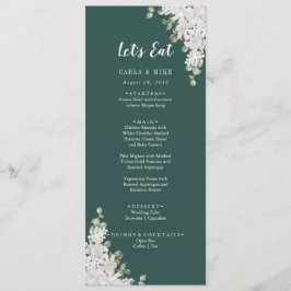 Programa Folha Verde Floral Obrigado e Cardápio de Casament