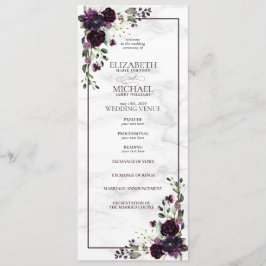 Programa Formal Plum Purple Watercolor Casamento
