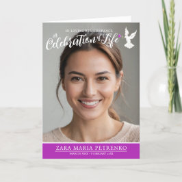 Programa Foto de rosa roxo da pomba do funeral do serviço d