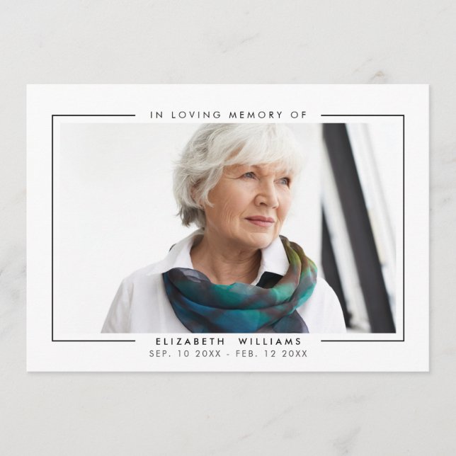 Programa Foto do Funeral Elegante Simples (Frente)