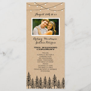Programa Foto Rustic Evergreen Pine Tree Wedding Programs