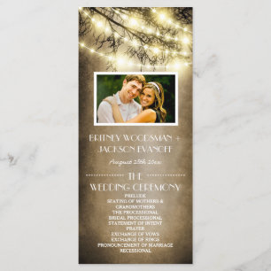 Programa Foto: Vintage Country Rustic Tree Wedding Programs