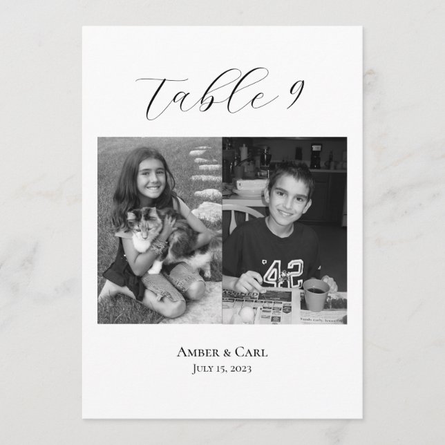 Programa Fotos da Idade da Infância Mesa do Casamento Númer (Frente)