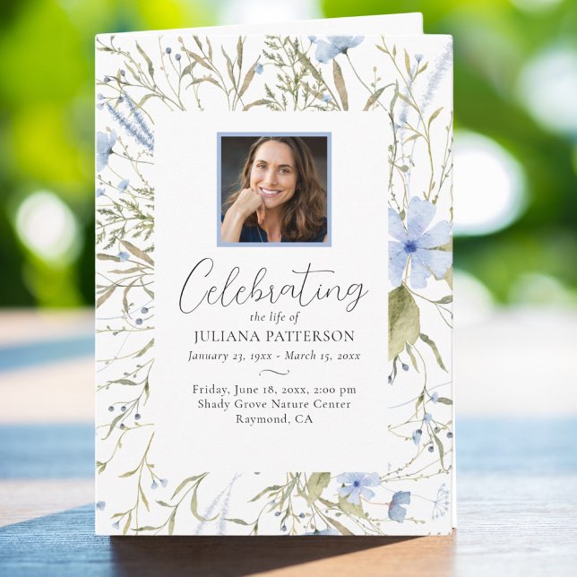 Programa Fotos Florais Azuis Celebração do Funeral (Criador carregado)