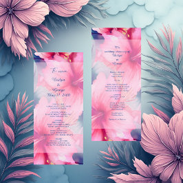 Programa fuchsia hawaiian tropical floral hibiscus wedding