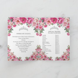 Programa Fuchsia Quinceanera Padrinos Church Events Program