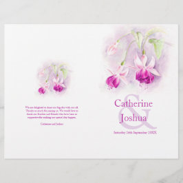 Programa Fuchsia watercolor roxo, rosa Casamento