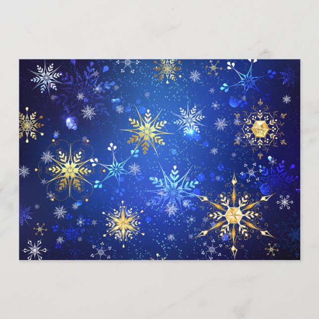 Programa Fundo Azul XMAS com Flocos de Neve Ouro (Frente)