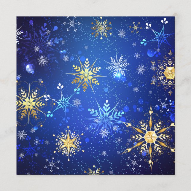 Programa Fundo Azul XMAS com Flocos de Neve Ouro (Frente)
