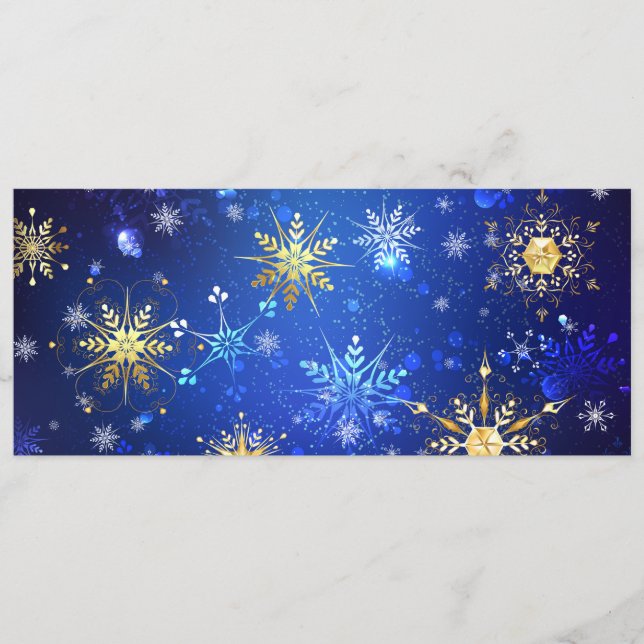 Programa Fundo Azul XMAS com Flocos de Neve Ouro (Frente)