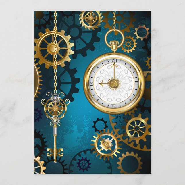 Programa Fundo de turquesa Steampun com engrenagens (Frente)