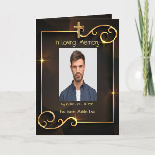 Programa Funeral Christian Elegant Dourado Black