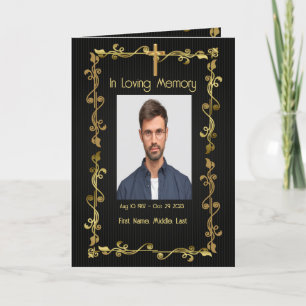 Programa Funeral Christian Elegant Dourado Black