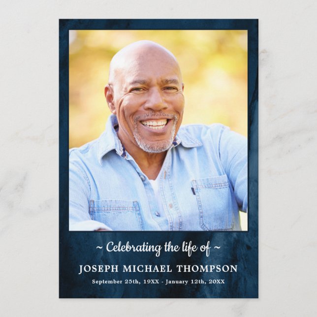 Programa Funeral da Ordem de Serviço Fotográfica Azul Moder (Frente)