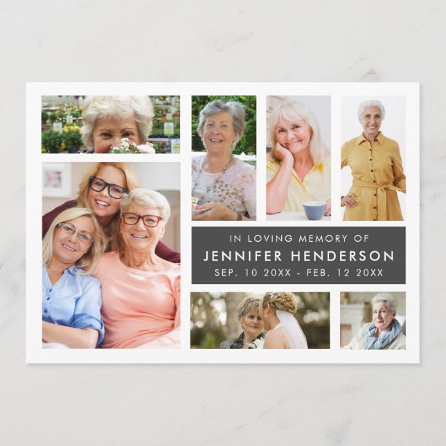 Programa Funeral de Colagem de Fotos Moderna em Adorável (Frente)