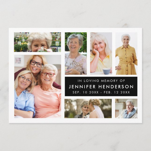 Programa Funeral de Colagem de Fotos Moderna em Adorável (Frente)