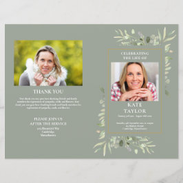 Programa Funeral De Folhagem De Ordem De Serviço