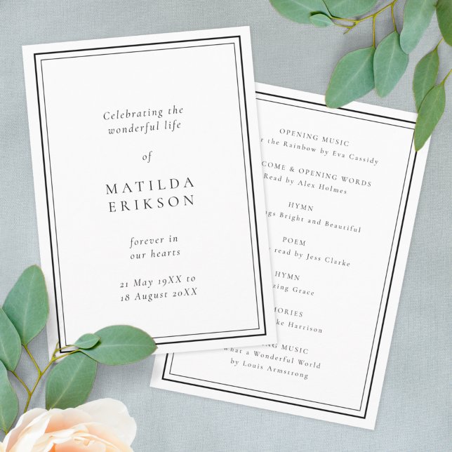 Programa Funeral Elegante | Clássica Ordem de Serviço (Criador carregado)