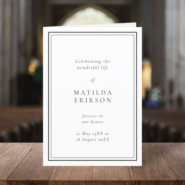 Programa Funeral Elegante | Clássica Ordem de Serviço Dobra (Criador carregado)