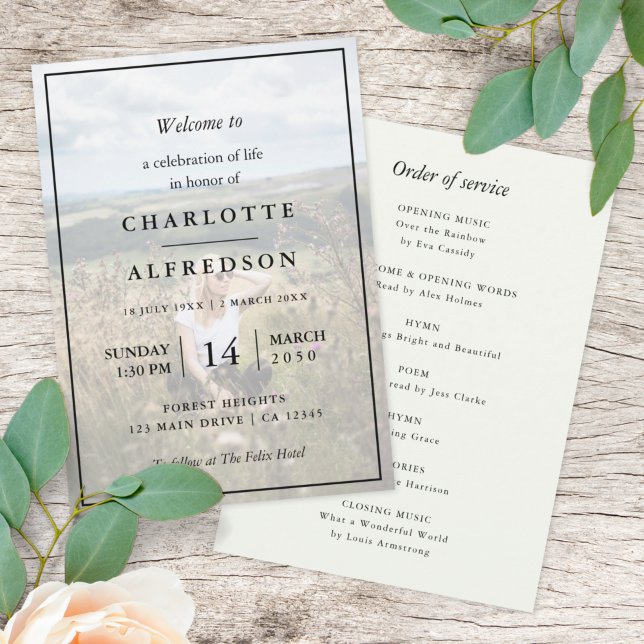 Programa Funeral Elegante | Fotografia Ordem de Serviço Mem (Criador carregado)