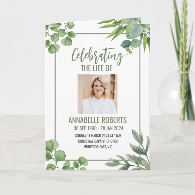 Programa Funeral - Eucalyptus deixa Design (Frente)