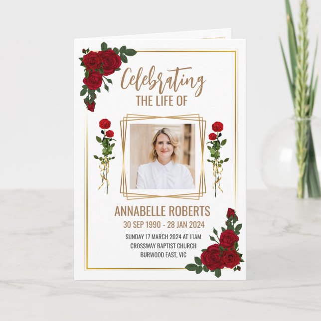 Programa Funeral - Fronteira Rosa vermelha E Ouro (Frente)