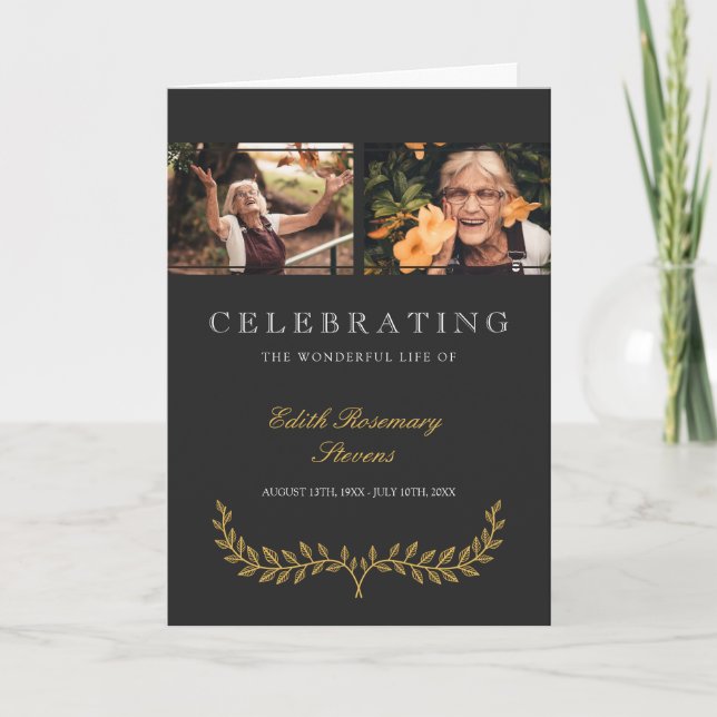 Programa Funeral Life Wreath Amarelo (Frente)