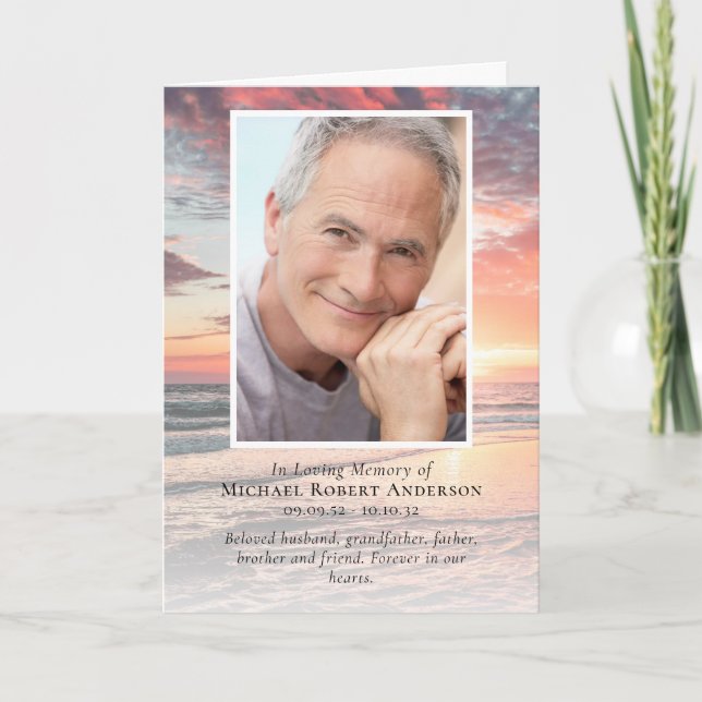 Programa Funeral Memorial Do Funeral Do Sunset Ocean Fotos  (Frente)