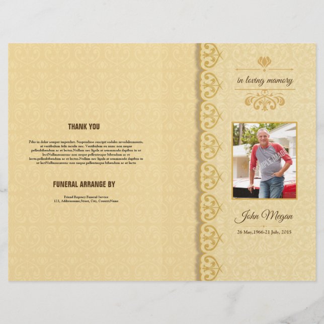 Programa Funeral Memorial Modelo Flyer (Frente)