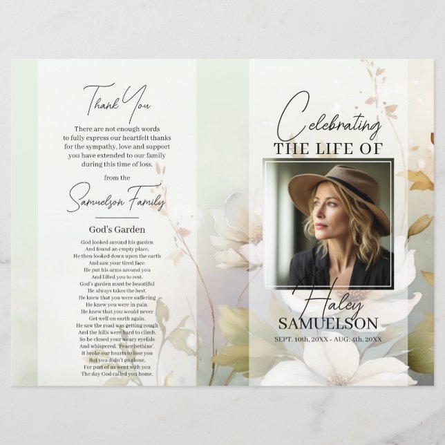 Programa Funeral Memorial Wildflower Obrigado | FO (Frente)