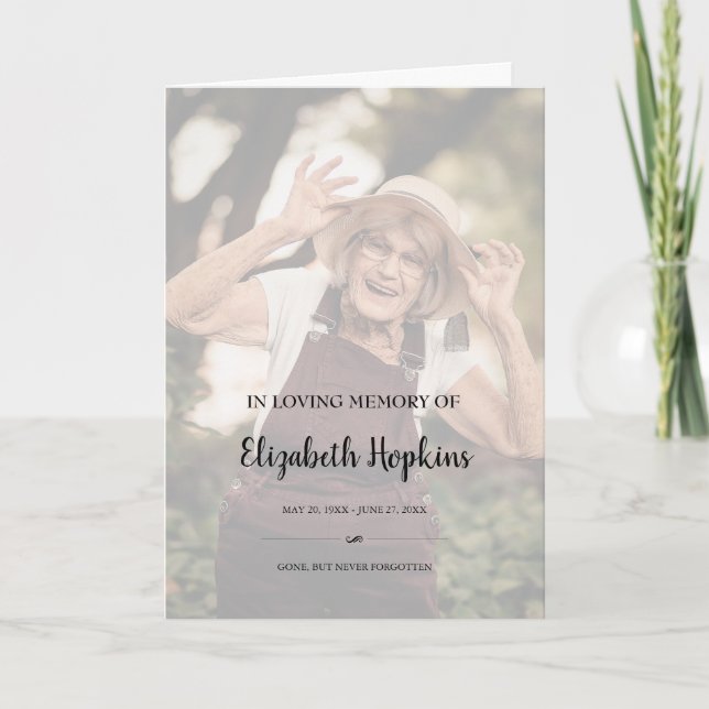 Programa Funeral Moderno 2 Foto Em Memória De Ador (Frente)