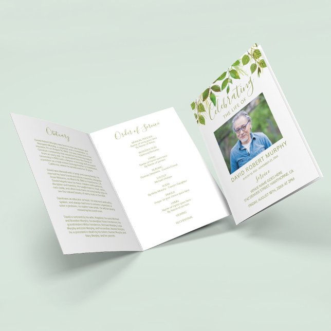 Programa Funeral | Ordem de serviço moderna (Criador carregado)