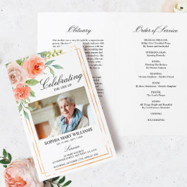 Programa Funeral rosa e Dourado | Ordem de serviço