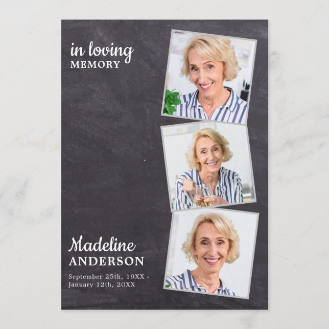 Programa Funeral Rustic 3 Photo Memorial Order Of Service (Frente)