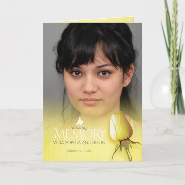 Programa funerário Ordem de serviço amarelo rosa (Frente)