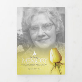 Programa funerário Ordem de serviço amarelo rosa