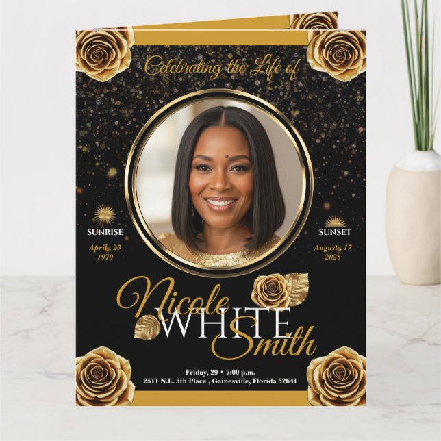 Programa Funerario Premiun 4 paginas Oro y Negro (Frente)