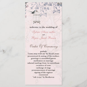 Programa gaiola de pássaro cor-de-rosa floral, pássaros d