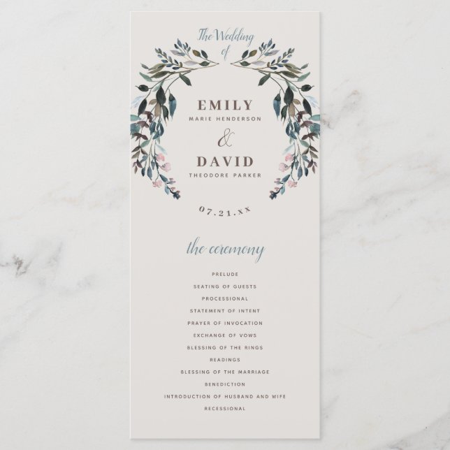 Programa Garden Crest | casca | Cerimônia Floral de Casamen (Frente)