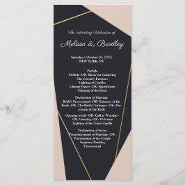 Programa Geométrico preto-rosa e dourado