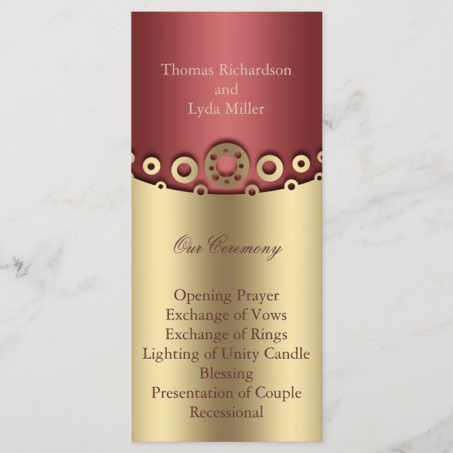 Programa Glitter Confetti Faux Foil Weding Program (Frente)