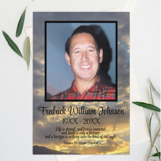 Programa Golden Twilight Cloud Photo Funeral Program