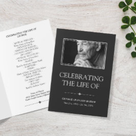 Programa Gray Minimal Celebration of Life Funeral Program