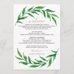 Programa Greeneration Wedding - Letra Itinerária de Boas-vi