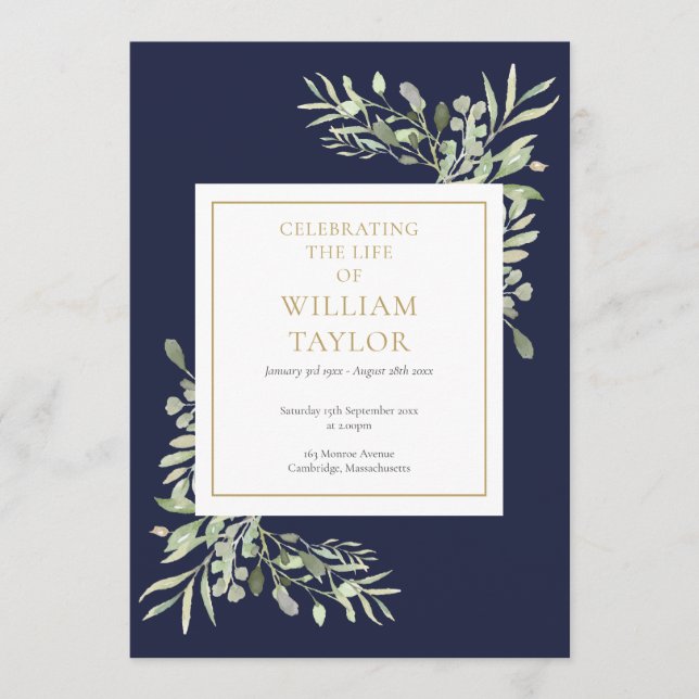 Programa Greenery Foliage Ordem de Serviço Memorial Funeral (Frente)