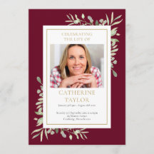 Greenery Funeral Memorial Order Of Service Program