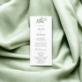 Programa Greenery Olive Wedding